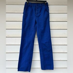 Vintage French Work Pants In Classic Cobalt Blue Cotton by Portex